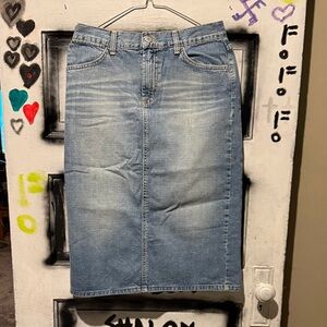 Lucky Brand Blue Denim Midi Skirt